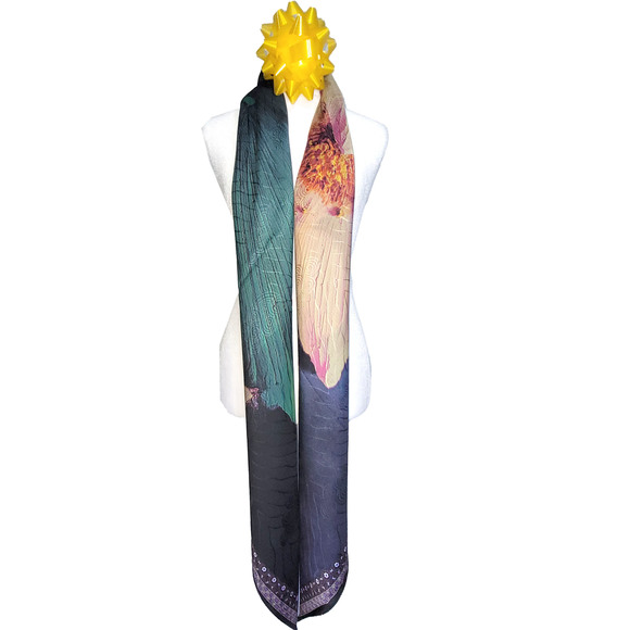 NWT Double Sided Silk Scarf 52"x52" Large Square Shawl Wrap XiangYunSha 3515 - Picture 3 of 12